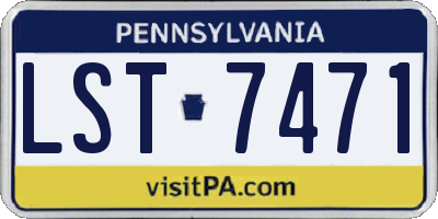 PA license plate LST7471