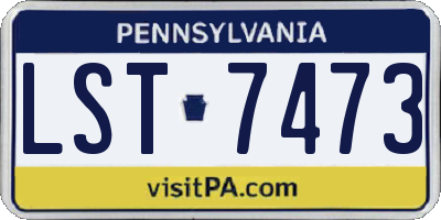 PA license plate LST7473