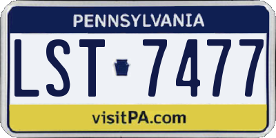 PA license plate LST7477