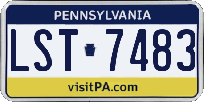PA license plate LST7483
