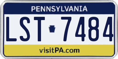 PA license plate LST7484