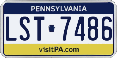 PA license plate LST7486