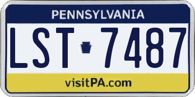 PA license plate LST7487