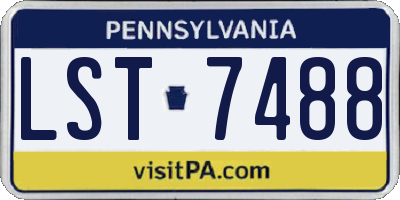 PA license plate LST7488
