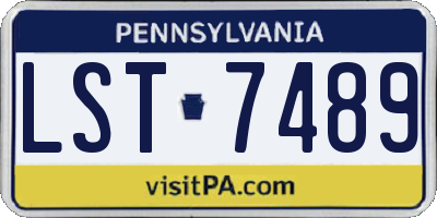 PA license plate LST7489