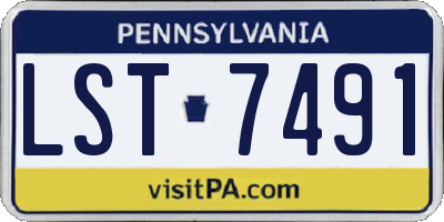 PA license plate LST7491