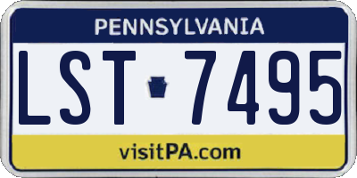 PA license plate LST7495