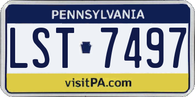 PA license plate LST7497