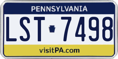 PA license plate LST7498