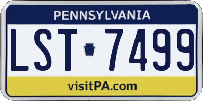 PA license plate LST7499
