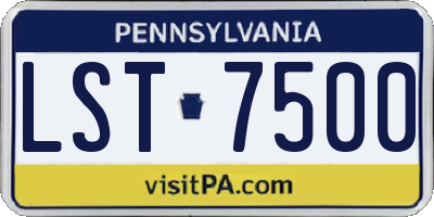 PA license plate LST7500