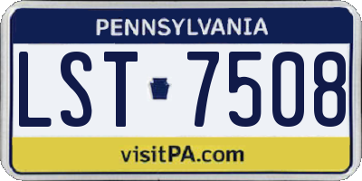 PA license plate LST7508