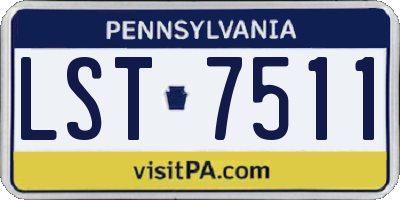PA license plate LST7511