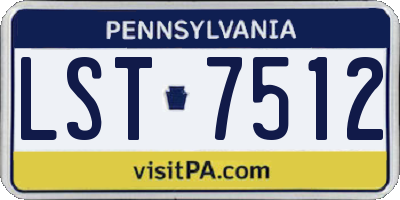 PA license plate LST7512