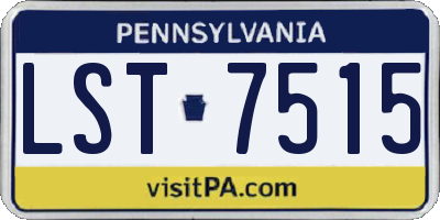 PA license plate LST7515