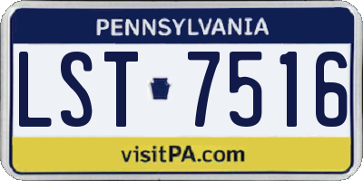 PA license plate LST7516