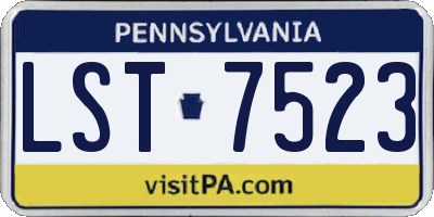 PA license plate LST7523