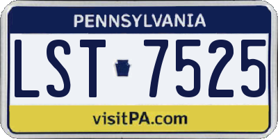 PA license plate LST7525