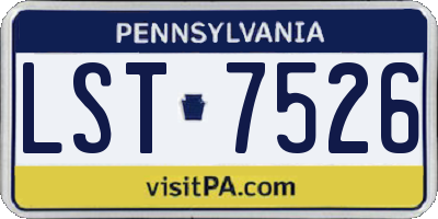 PA license plate LST7526