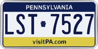 PA license plate LST7527