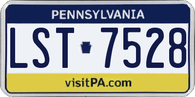PA license plate LST7528