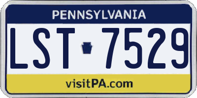 PA license plate LST7529