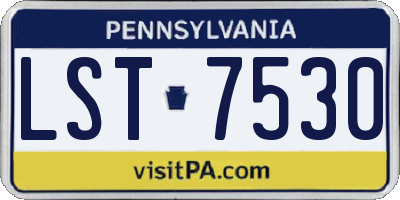 PA license plate LST7530