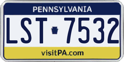 PA license plate LST7532