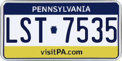 PA license plate LST7535