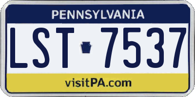 PA license plate LST7537