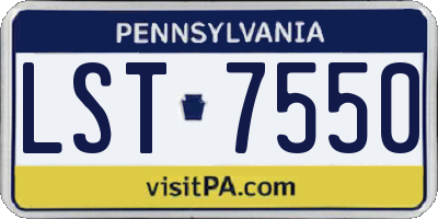 PA license plate LST7550