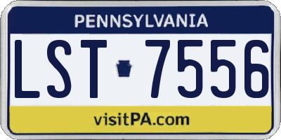 PA license plate LST7556