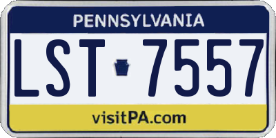 PA license plate LST7557