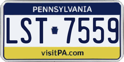 PA license plate LST7559