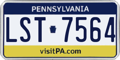 PA license plate LST7564