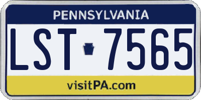 PA license plate LST7565