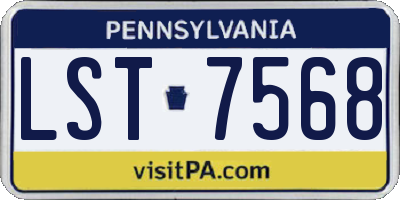 PA license plate LST7568