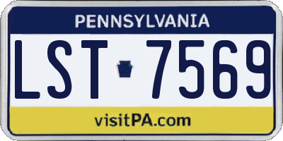 PA license plate LST7569