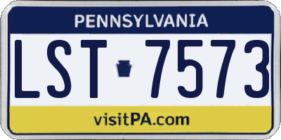 PA license plate LST7573