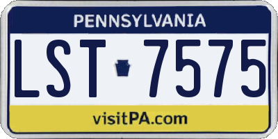 PA license plate LST7575