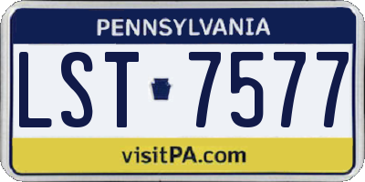 PA license plate LST7577