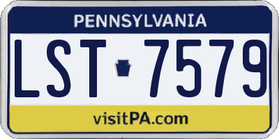 PA license plate LST7579
