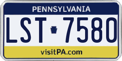PA license plate LST7580