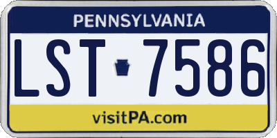 PA license plate LST7586