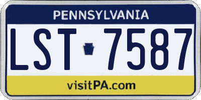 PA license plate LST7587