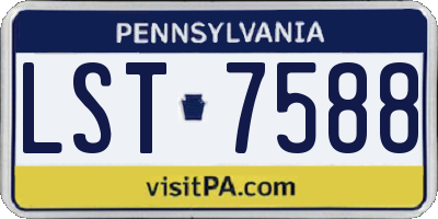 PA license plate LST7588
