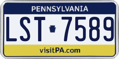 PA license plate LST7589