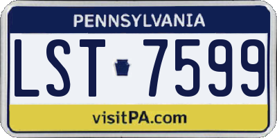 PA license plate LST7599