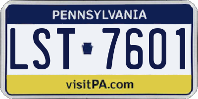 PA license plate LST7601