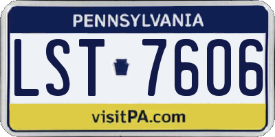 PA license plate LST7606